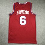 Maillot de Basket #6 Erving Philadelphia 76ers M&N Rouge